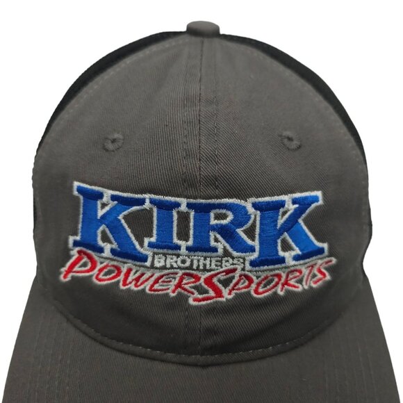 Kirk Brothers Power Sports Embroidered Logo Mesh Strapback Cap Trucker Baseball - Picture 8 of 13